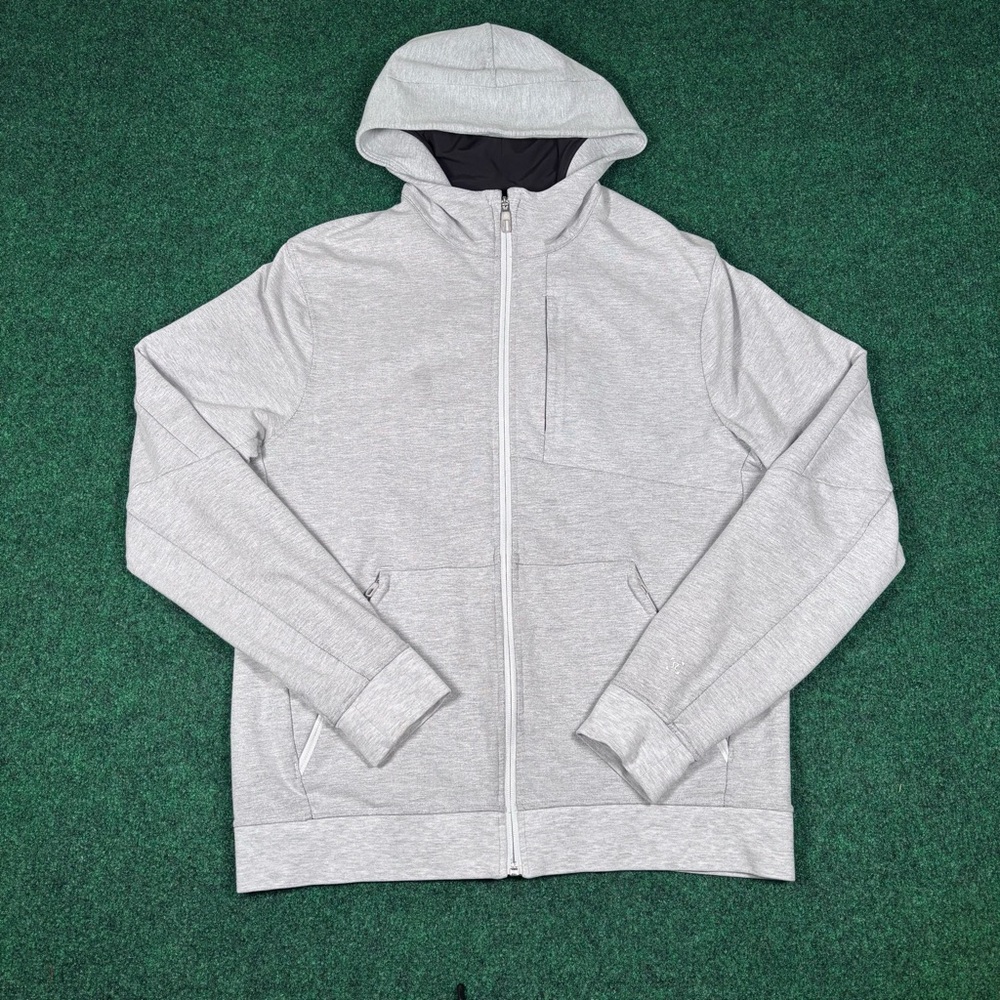 lululemon athletica Light Heather Gray Zip-Up Hooded Jacket